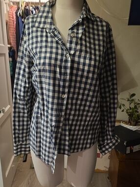 J. Crew Black and White Gingham Shirt